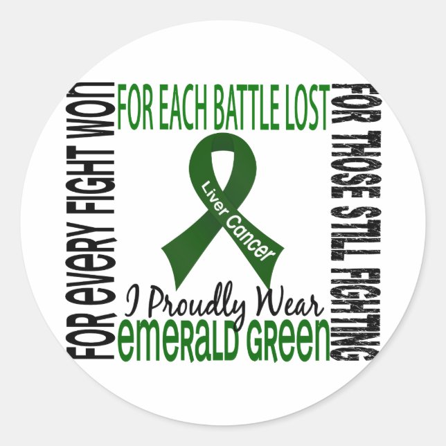 Liver Cancer I Proudly Wear Emerald Green 2 Classic Round Sticker (Front)