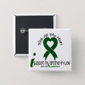 LIVER CANCER I Support My Brother-In-Law 15 Cm Square Badge (Front & Back)