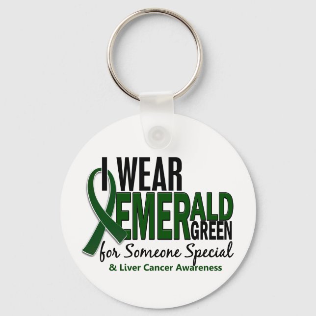 Liver Cancer I Wear E Green For Someone Special 10 Key Ring (Front)