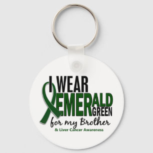Liver Cancer I Wear Emerald Green For My Brother Key Ring