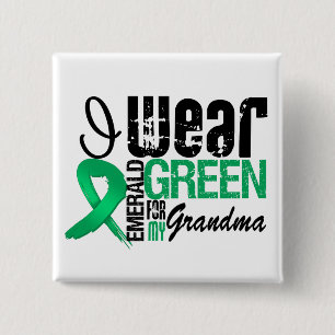 Liver Cancer I Wear Emerald Green For My Grandma 15 Cm Square Badge