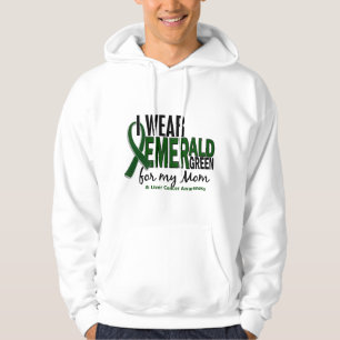 Liver Cancer I Wear Emerald Green For My Mum 10 Hoodie