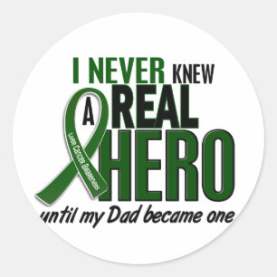 Liver Cancer NEVER KNEW A HERO 2 Dad Classic Round Sticker