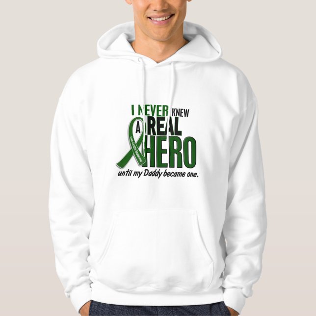 Liver Cancer NEVER KNEW A HERO 2 Daddy Hoodie (Front)