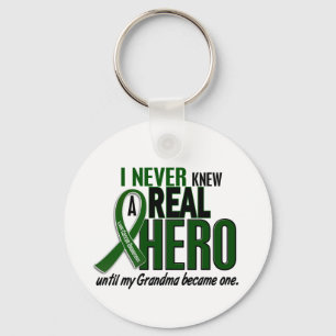 Liver Cancer NEVER KNEW A HERO 2 Grandma Key Ring
