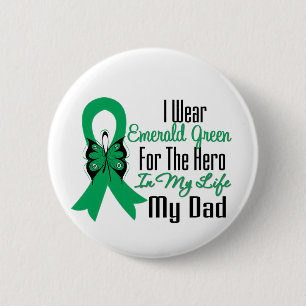 Liver Cancer Ribbon Hero My Dad 6 Cm Round Badge