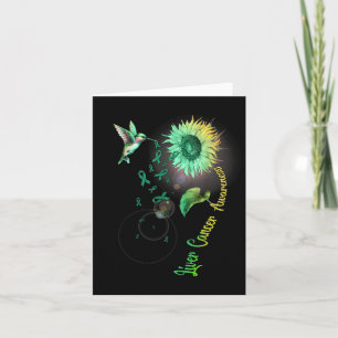 Liver Cancer Sunflower Hummingbird  Card