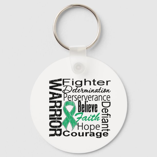 Liver Cancer Warrior Collage Key Ring (Front)