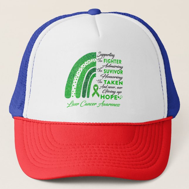 Liver Cancer Warrior Supporting Fighter Trucker Hat (Front)