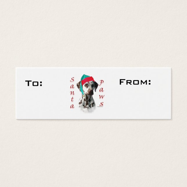 Liver Dalmatian Paws Gift Tags (Front)