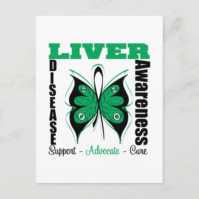 Liver Disease Awareness Butterfly Postcard (Front)