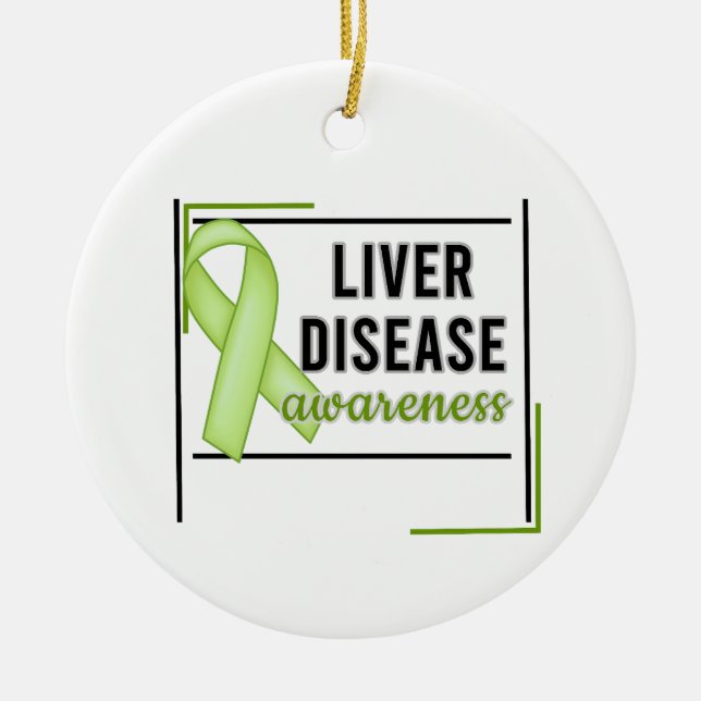 Liver Disease Awareness Ceramic Tree Decoration (Front)