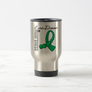 Liver Disease Awareness Gemstone Ribbon Travel Mug