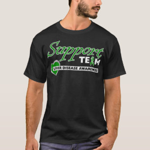 Liver Disease Awareness Green Support Ribbon  T-Shirt