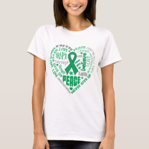 Liver Disease Awareness Heart Words T-Shirt