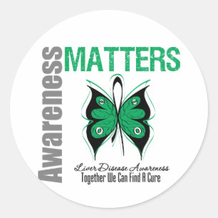 Liver Disease Awareness Matters Classic Round Sticker