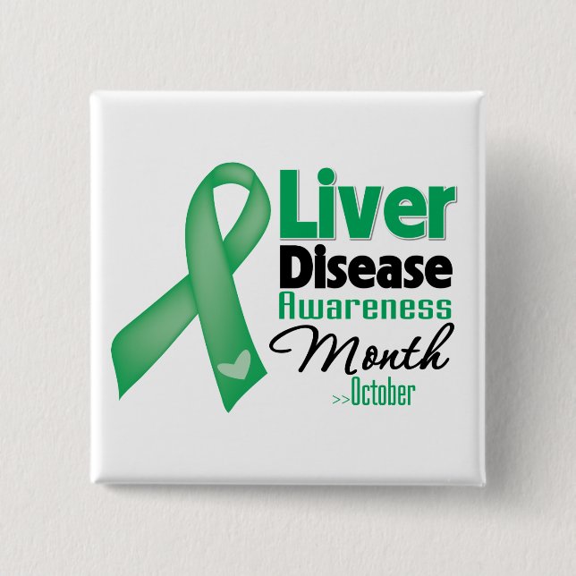 Liver Disease Awareness Month 15 Cm Square Badge (Front)
