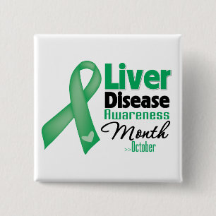 Liver Disease Awareness Month 15 Cm Square Badge