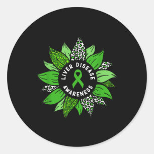 Liver Disease Awareness Month Flower Liver Disease Classic Round Sticker