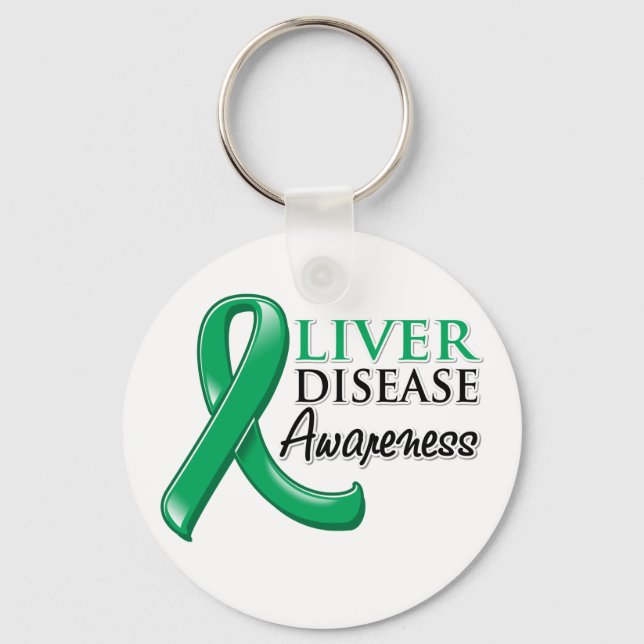 Liver Disease Awareness Ribbon Key Ring (Front)