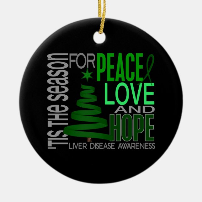 Liver Disease Christmas 1 Ornaments (Front)