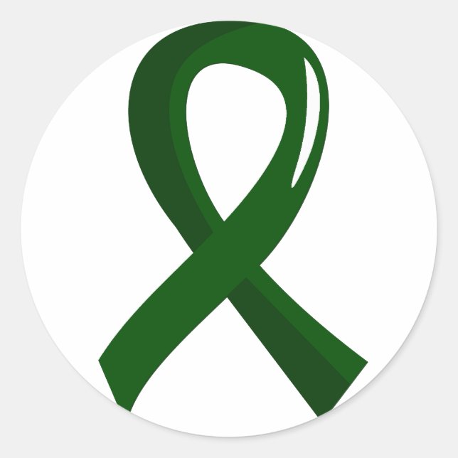 Liver Disease Emerald Green Ribbon 3 Classic Round Sticker (Front)
