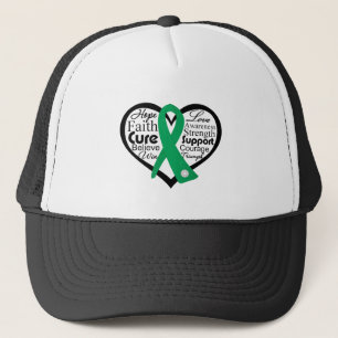 Liver Disease Heart Ribbon Collage Trucker Hat