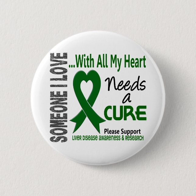 Liver Disease Needs A Cure 3 6 Cm Round Badge (Front)