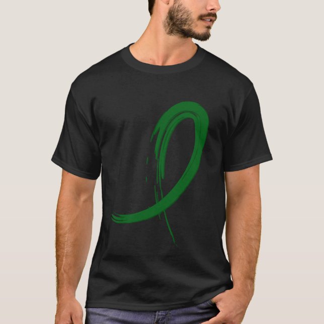 Liver Disease's Emerald Green Ribbon A4 T-Shirt (Front)