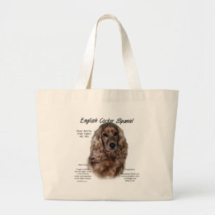 Liver English Cocker Spaniel History  Large Tote Bag