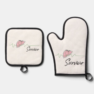 Liver Survivor Oven Mitt & Pot Holder Set