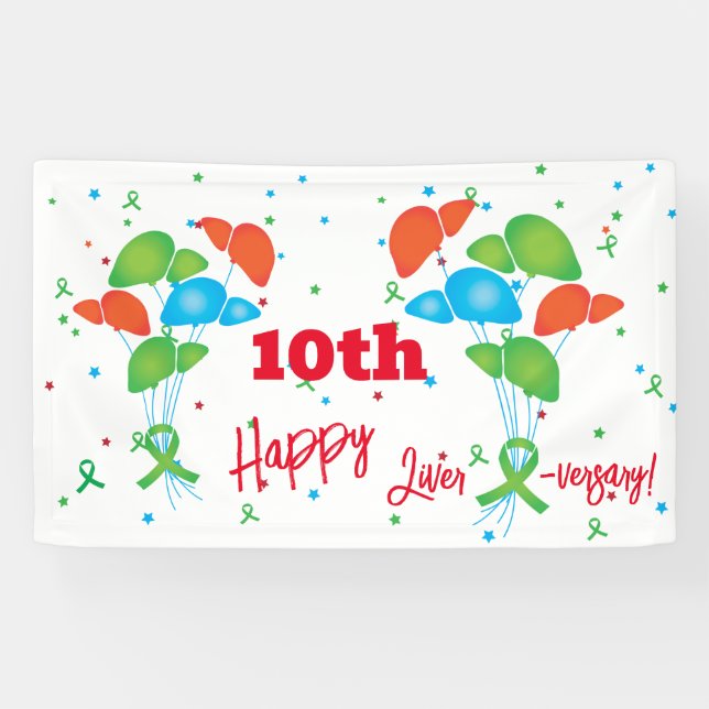 Liver Transplant Anniversary Customisable Party    Banner (Horizontal)