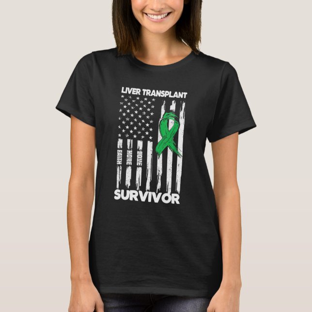 Liver Transplant Surgery US Flag Liver Transplant  T-Shirt (Front)