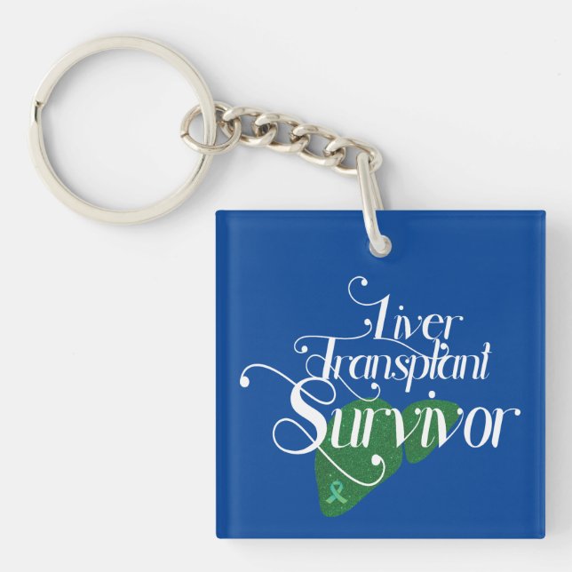 Liver Transplant Survivor Custom  Key Ring (Front)