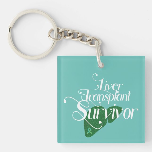 Liver Transplant Survivor Custom  Key Ring (Front)