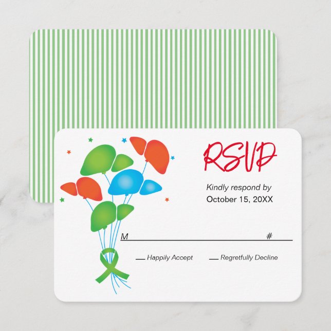 Liver-versary Balloons Customisable Party RSVP (Front/Back)