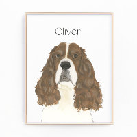 Liver & White English Springer Spaniel Art