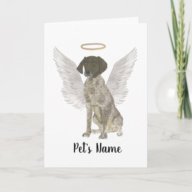 Liver & White German Shorthaired Pointer Sympathy Card (Front)
