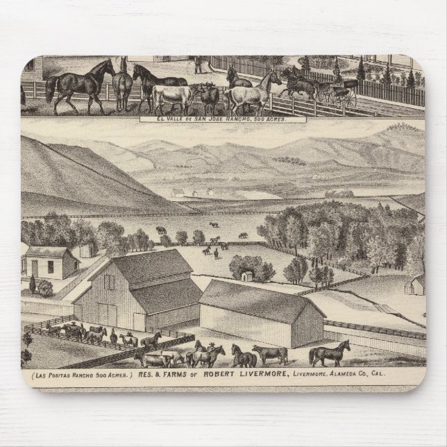 Livermore, Bardellini residences, farms, hotel Mouse Mat (Front)