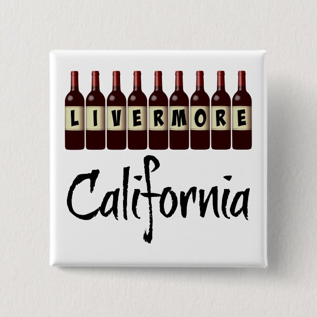 Livermore California Red Wine Bottles Tasting Fun 15 Cm Square Badge (Front)