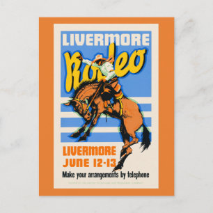 Livermore Rodeo Vintage Wall Art 1933 Postcard