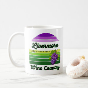 Livermore Wine Country Purple Green Stripes Grapes Coffee Mug