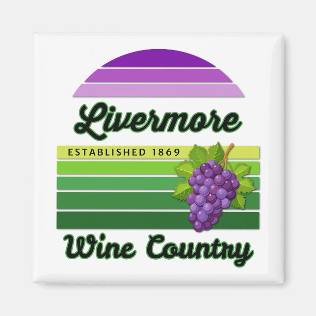 Livermore Wine Country Purple Green Stripes Grapes Magnet (Front)