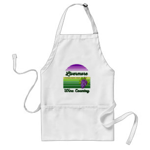 Livermore Wine Country Purple Green Stripes Grapes Standard Apron