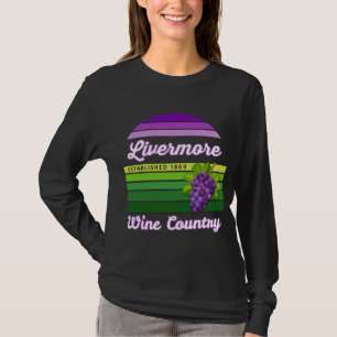 Livermore Wine Country Purple Green Stripes Grapes T-Shirt