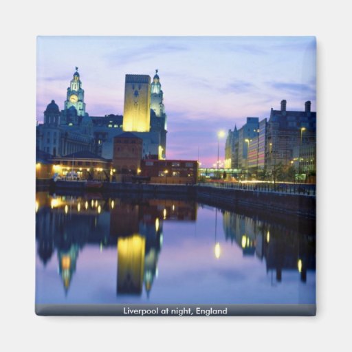 Image of Liverpool at night, England Magnet