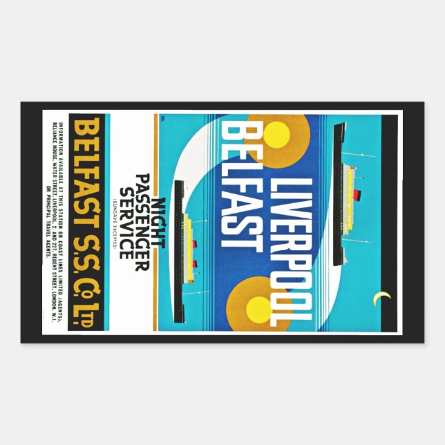 Liverpool - Belfast Ferry Rectangular Sticker (Front)