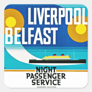 Liverpool - Belfast Ferry Square Sticker