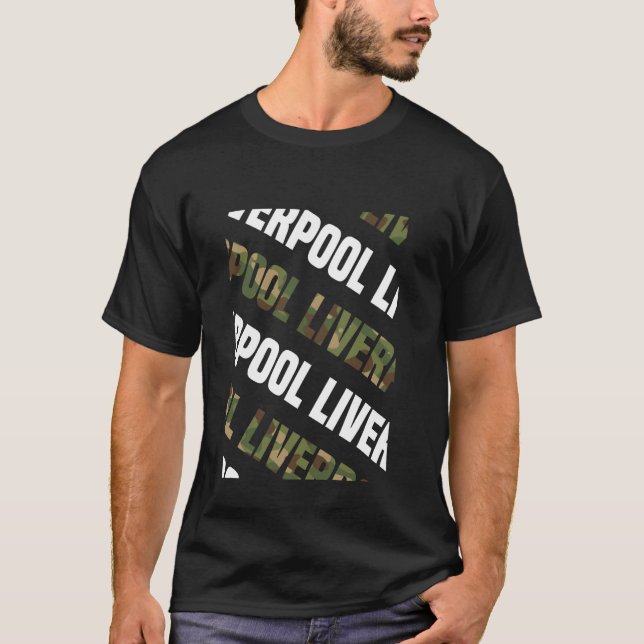 Liverpool Camo Pattern Green Camouflage T-Shirt (Front)