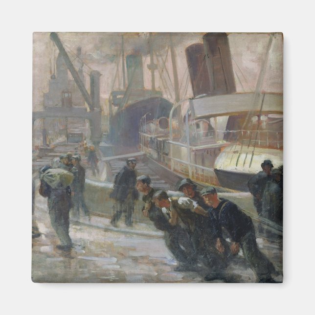 Liverpool Dockers at Dawn, 1903 Magnet (Front)